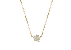 Collana Mini Quadrifoglio Pavé Dorata
