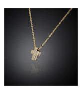 Collana Donna Chiara Ferragni Acciaio Dorato Croce Scatolata Zirconi Bianchi J19AWC08