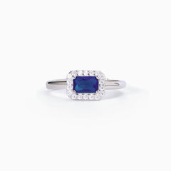 Anello in argento con zaffiro sintetico e zirconi COOL OR RÉTRO?