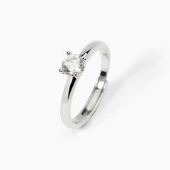 Anello solitario in argento con zircone SOLITAIRE