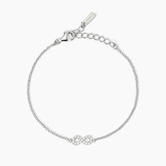 Bracciale in argento con catena forzatina e infinitoENDLESS