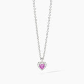 Girocollo in argento con tormalina sintetica a forma di cuore LOVE AFFAIR