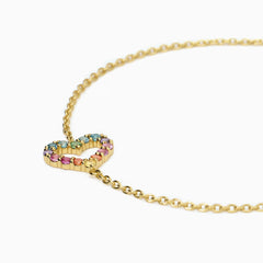 Bracciale donna in argento placcato oro con cuore HAPPY LOVE