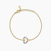 Bracciale donna in argento placcato oro con cuore HAPPY LOVE