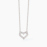 Girocollo in argento con cuore e zirconi HAPPY LOVE