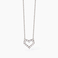 Girocollo in argento con cuore e zirconi HAPPY LOVE
