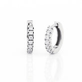 Orecchini a cerchio mini in argento bianco e zirconi 504500