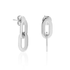 Orecchini con maglie ovali argentati 549534