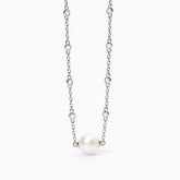 Girocollo zirconi con perla centrale 553519