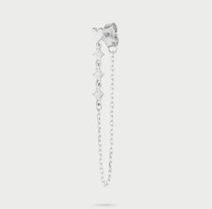 Mono-orecchino cuore catenella tre punti luce