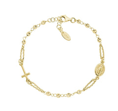 Bracciale Rosario Dorato con Grani Diamantati