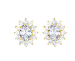 Orecchini Royal Lady Dorati con Zircone Bianco
