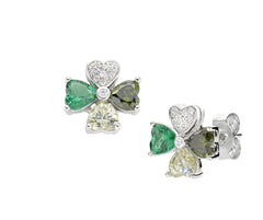 Orecchini Quadricuore Verde Multicolor