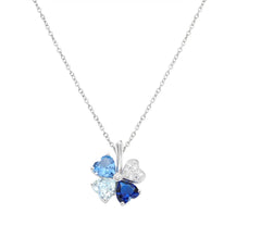 Collana Quadricuore Blu Multicolor