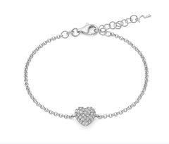 + Bracciale Giochi di luce in argento e topazi con cuore medio