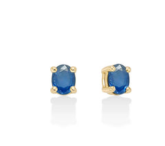 Orecchini con zaffiri blu ovali in oro giallo 375