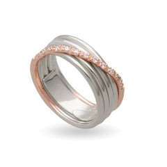 Filodellavita Classic 5 Fili in Oro Rosa o Giallo 9kt, Argento 925 e 12 Diamanti Bianchi