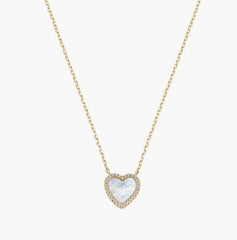 Collana Dorata Cuore con Madreperla