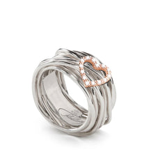 Filodellavita 13 fili in Argento 925 e cuore di Diamanti Bianchi