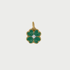 Charm Quadrifoglio Smalto Verde