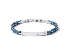 Bracciale in Acciaio e ceramica blu