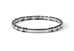 Bracciale Acciaio con zirconi neri e Pvd