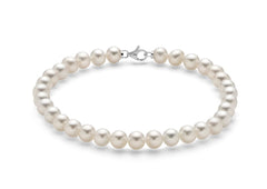 Bracciale di perle Oriente con chiusura in oro bianco