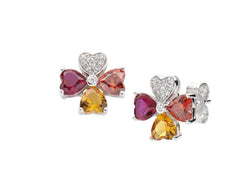 Orecchini Quadricuore Arancione Multicolor
