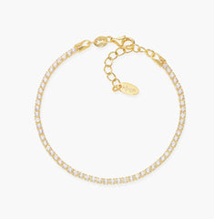 Bracciale Tennis Dorato Zirconi Bianchi