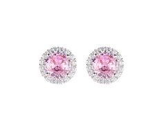 Orecchini Diamond con Zircone tondo Rosa