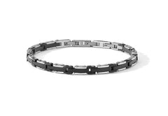 Bracciale Acciaio con Pvd nero e zircone