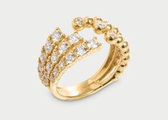 Anello regolabile RUE DES MILLE Athena royale tre fili in argento 925 dorato