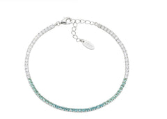 Bracciale Tennis Degradé Verde Acqua con Zirconi