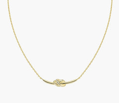 Collana Nodo d'Amore in Ottone Placcato Oro 18k