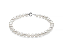 +Bracciale di perle Oriente 5-5,5 mm con chiusura in oro bianco 375
