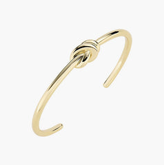 Bracciale Rigido Nodo d'Amore in Ottone Placcato Oro 18k