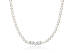 + Collana di perle Anastasia con centrale di topazi taglio goccia.