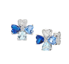 Orecchini Quadricuore Blu Multicolor