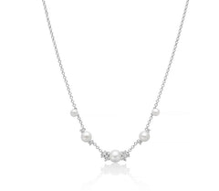 +Collana Andromeda con perle Oriente e topazi bianchi.