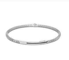 Bracciale Zancan in argento con pietre nere.