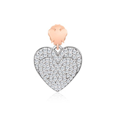 Orecchini fissi al lobo cuore Pavè con Angelo