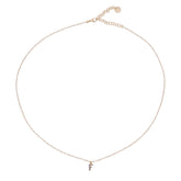 GIROCOLLO CATENA E LETTERA ZIRCONI BIANCHI