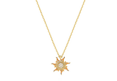 Collana Sole Pavè Dorato
