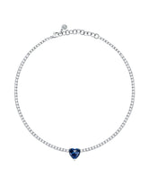 Collana tennis cuore blu