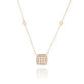 COLLANA LES PETITS BONBONS QUADRATO QUARZO FUMÉ E DIAMANTI