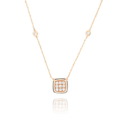 COLLANA LES PETITS BONBONS QUADRATO QUARZO FUMÉ E DIAMANTI