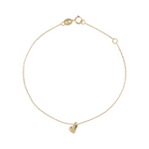 Bracciale Catena Forzatina con Cuore Asimmetrico Oro 375