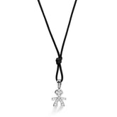 CIONDOLO I PREZIOSI CON SAGOMA BIMBO IN ORO BIANCO E DIAMANTI