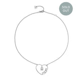 COLLANA CUORE DI MAMMA CON SAGOMA BIMBA IN ARGENTO