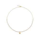 COLLANA LE PERLE CON SAGOMA BIMBA IN ORO GIALLO E DIAMANTE